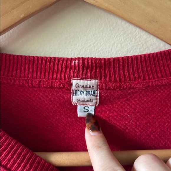 Vintage Lucky Brand Red Crewneck Sweater - Picture 4 of 10